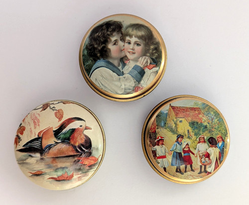 Vintage pillendose metall - pillendose,